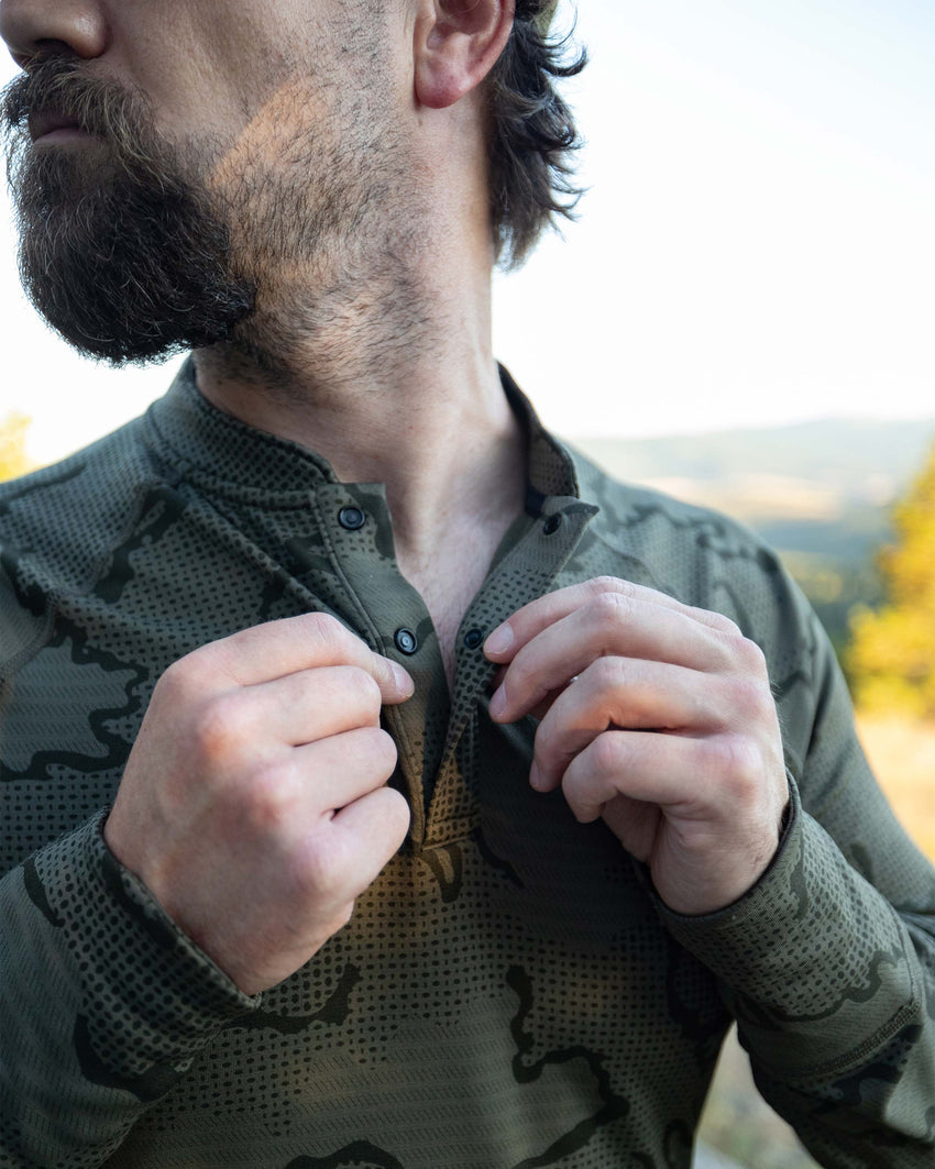 Ridgepoint Fleece Henley | Coyote Brown Tonal
